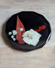 Load image into Gallery viewer, Black, red, and white flower geometric modern resin coasters (Set of 2)