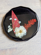 Load image into Gallery viewer, Black, red, and white flower geometric modern resin coasters (Set of 2)