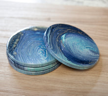 Load image into Gallery viewer, Blue spiral abstract coasters