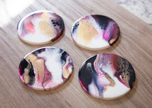 Load image into Gallery viewer, Red, dark blue, and gold coasters