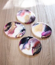 Load image into Gallery viewer, Red, dark blue, and gold coasters