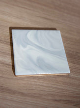 Load image into Gallery viewer, White and grey marbled coasters