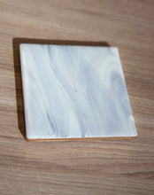 Load image into Gallery viewer, White and grey marbled coasters
