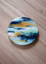 Load image into Gallery viewer, Blue and yellow abstract painted coasters