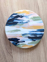 Load image into Gallery viewer, Pink blue and gold abstract painted coasters