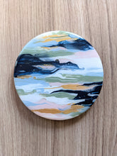 Load image into Gallery viewer, Pink blue and gold abstract painted coasters