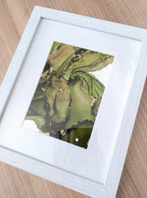 Load image into Gallery viewer, Green and gold alcohol ink original artwork