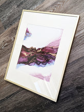 Load image into Gallery viewer, Purple and gold alcohol ink original artwork