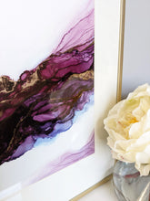 Load image into Gallery viewer, Purple and gold alcohol ink original artwork