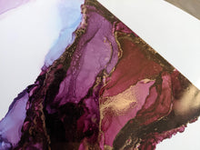 Load image into Gallery viewer, Purple and gold alcohol ink original artwork