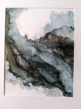 Load image into Gallery viewer, Blue textured alcohol ink original artwork