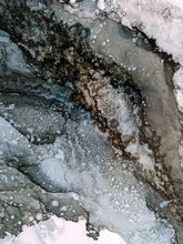 Load image into Gallery viewer, Blue textured alcohol ink original artwork