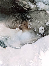 Load image into Gallery viewer, Blue textured alcohol ink original artwork