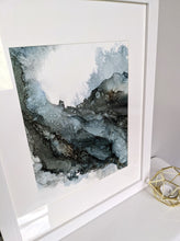 Load image into Gallery viewer, Blue textured alcohol ink original artwork