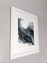 Load image into Gallery viewer, Blue textured alcohol ink original artwork