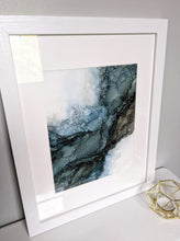 Load image into Gallery viewer, Blue textured alcohol ink original artwork