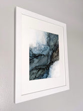 Load image into Gallery viewer, Blue textured alcohol ink original artwork