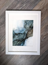 Load image into Gallery viewer, Blue textured alcohol ink original artwork