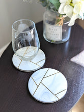 Load image into Gallery viewer, Marbled modern coasters (gold and silver options)