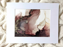 Load image into Gallery viewer, Burgundy and silver alcohol ink original artwork