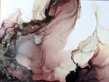 Load image into Gallery viewer, Burgundy and silver alcohol ink original artwork