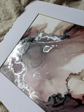 Load image into Gallery viewer, Burgundy and silver alcohol ink original artwork