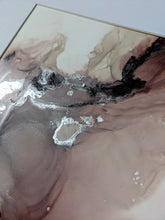 Load image into Gallery viewer, Burgundy and silver alcohol ink original artwork
