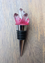 Load image into Gallery viewer, Ruby glitter crystal resin wine stopper