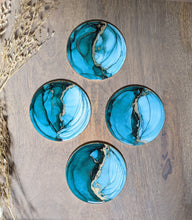 Load image into Gallery viewer, Alcohol ink jewel tone coasters (multiple color options)