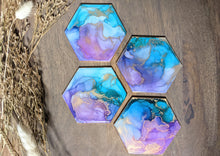 Load image into Gallery viewer, Mermaid alcohol ink coasters