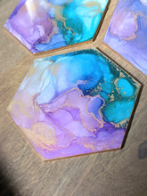 Load image into Gallery viewer, Mermaid alcohol ink coasters