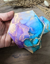 Load image into Gallery viewer, Mermaid alcohol ink coasters