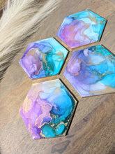 Load image into Gallery viewer, Mermaid alcohol ink coasters