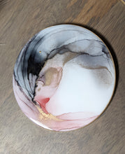 Load image into Gallery viewer, Pink and black alcohol ink coasters