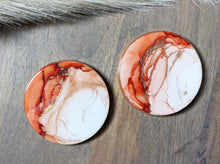 Load image into Gallery viewer, Rust orange alcohol ink coasters