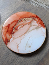 Load image into Gallery viewer, Rust orange alcohol ink coasters