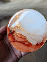 Load image into Gallery viewer, Rust orange alcohol ink coasters