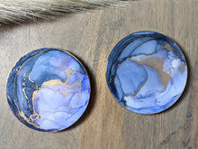 Load image into Gallery viewer, Purple alcohol ink coasters