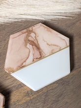 Load image into Gallery viewer, Rose quartz alcohol ink coasters