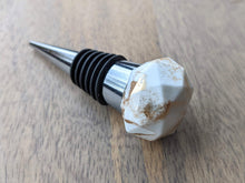 Load image into Gallery viewer, Gold and white gem wine stopper