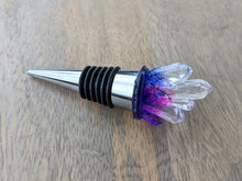 Load image into Gallery viewer, Pink, purple and blue crystal resin wine stopper