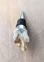 Load image into Gallery viewer, Gold and white crystal resin wine stopper