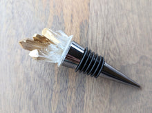 Load image into Gallery viewer, Gold and white crystal resin wine stopper