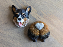 Load image into Gallery viewer, Black, tan, and white corgi magnet