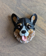 Load image into Gallery viewer, Black, tan, and white corgi magnet