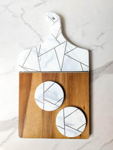 Load image into Gallery viewer, Marbled modern coasters (gold and silver options)