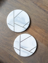 Load image into Gallery viewer, Marbled modern coasters (gold and silver options)