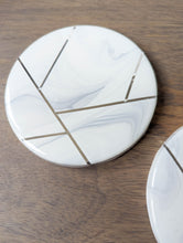 Load image into Gallery viewer, Marbled modern coasters (gold and silver options)