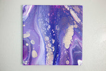 Load image into Gallery viewer, Outer space themed purple abstract pour painting