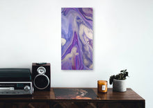 Load image into Gallery viewer, Metallic purple and gold pour painting